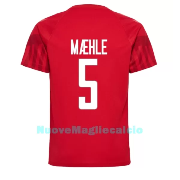 Maglia Danimarca Joakim Maehle 5 Uomo Primo Mondiali 2022