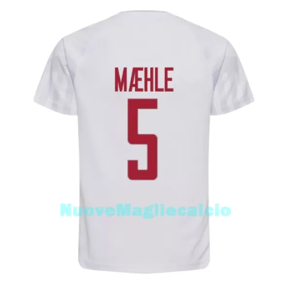 Maglia Danimarca Joakim Maehle 5 Uomo Secondo Mondiali 2022