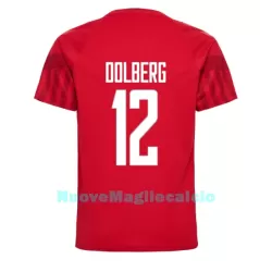 Maglia Danimarca Kasper Dolberg 12 Uomo Primo Mondiali 2022 Maglia Danimarca Kasper Dolberg 12 Uomo Primo Mondiali 2022