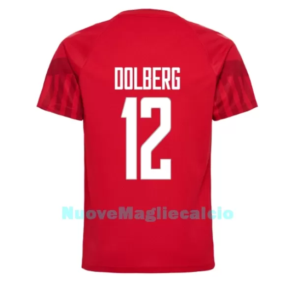Maglia Danimarca Kasper Dolberg 12 Uomo Primo Mondiali 2022