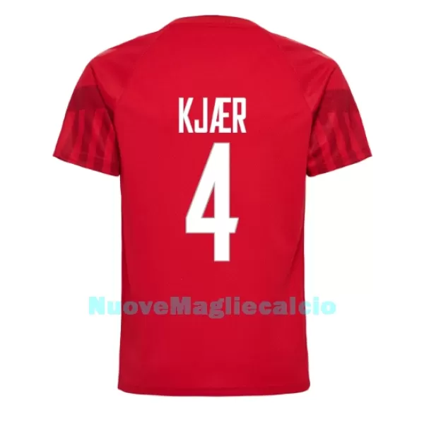 Maglia Danimarca Simon Kjaer 4 Uomo Primo Mondiali 2022