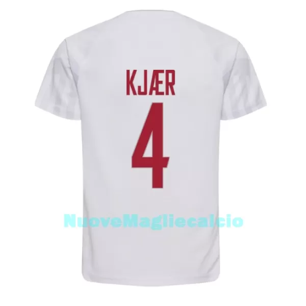 Maglia Danimarca Simon Kjaer 4 Uomo Secondo Mondiali 2022