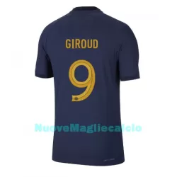Maglia Francia Olivier Giroud 9 Uomo Primo Mondiali 2022 Maglia Francia Olivier Giroud 9 Uomo Primo Mondiali 2022