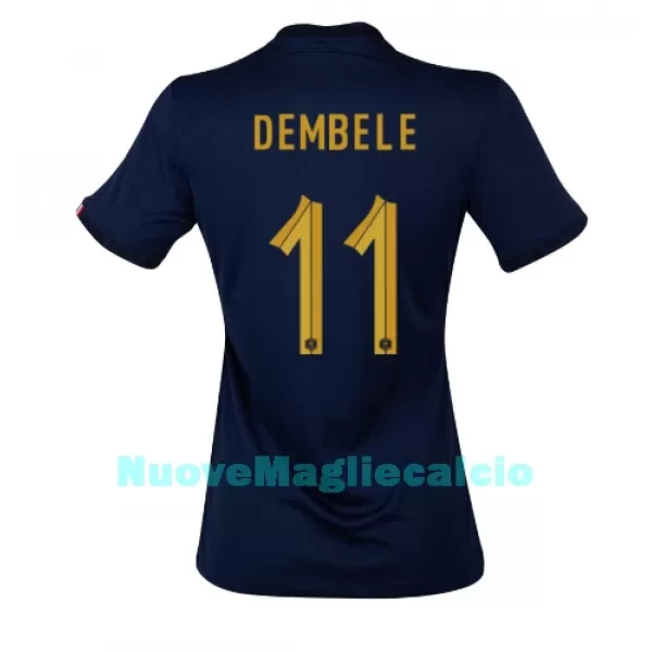 Maglia Francia Ousmane Dembele 11 Donna Primo Mondiali 2022