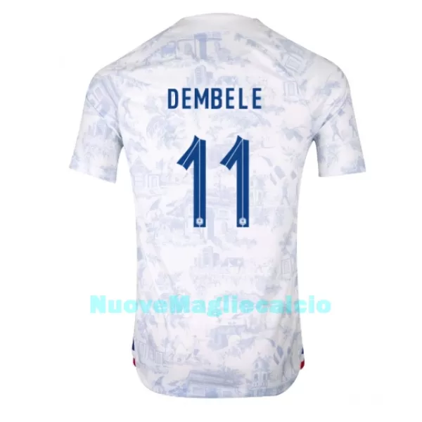 Maglia Francia Ousmane Dembele 11 Uomo Secondo Mondiali 2022