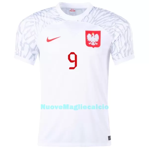 Maglia Polonia LEWANDOWSKI 9 Uomo Primo Mondiali 2022