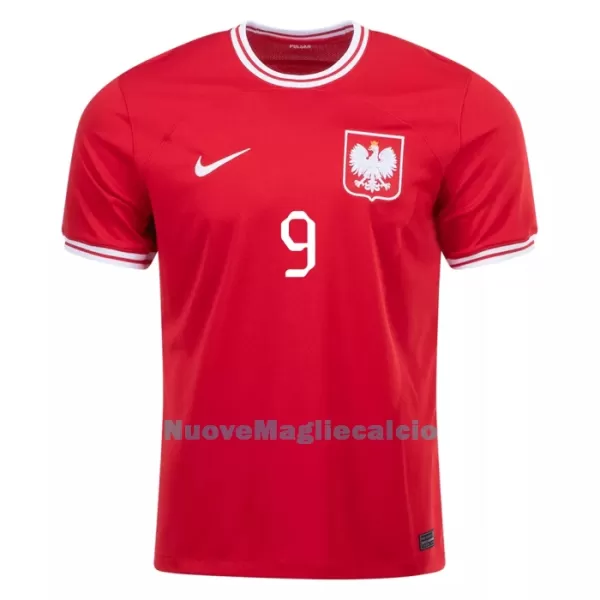 Maglia Polonia LEWANDOWSKI 9 Uomo Secondo Mondiali 2022