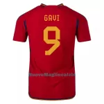 Maglia Spagna GAVI 9 Uomo Primo Mondiali 2022