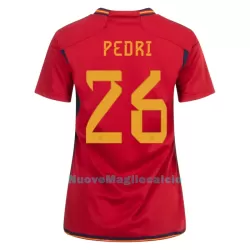 Maglia Spagna PEDRI 26 Donna Primo Mondiali 2022 Maglia Spagna PEDRI 26 Donna Primo Mondiali 2022