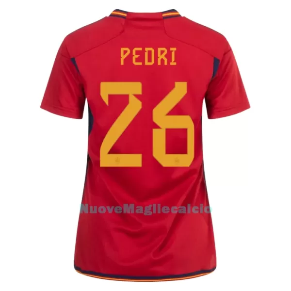 Maglia Spagna PEDRI 26 Donna Primo Mondiali 2022