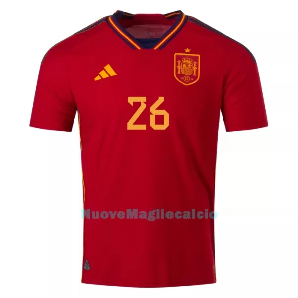 Maglia Spagna PEDRI 26 Uomo Primo Mondiali 2022