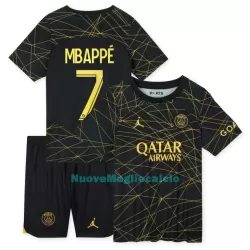 Completo calcio Paris Saint-Germain Mbappé 7 Bambino 4th 2022-23 Completo calcio Paris Saint-Germain Mbappé 7 Bambino 4th 2022-23