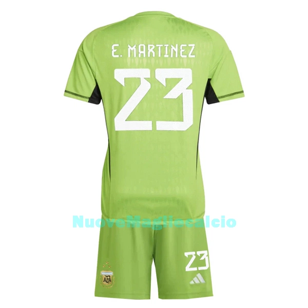 Completo calcio Portiere Argentina Emiliano Martinez 23 Bambino Primo Mondiali 2022