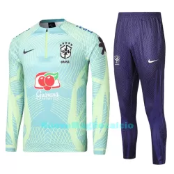 Brasile Felpe da Allenamento Bambino 1/4-Zip 2022 Verde Brasile Felpe da Allenamento Bambino 1/4-Zip 2022 Verde