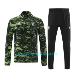 Manchester United Felpe da Allenamento Uomo 1/4-Zip 2022-23 Verde Nera Manchester United Felpe da Allenamento Uomo 1/4-Zip 2022-23 Verde Nera