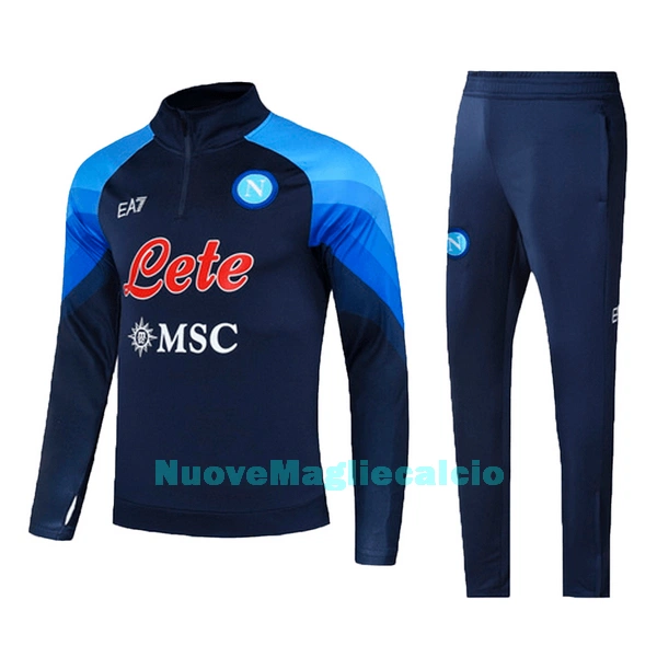 Napoli Felpe da Allenamento Uomo 1/4-Zip 2022-23 Blu