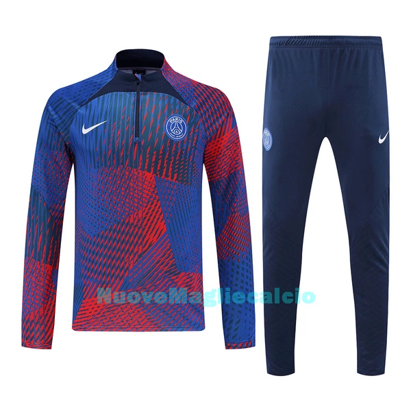 Paris Saint-Germain Felpe da Allenamento Uomo 1/4-Zip 2022-23 Blu Rossa