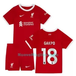 Completo calcio Liverpool Gakpo 18 Bambino Primo 2023/24 Completo calcio Liverpool Gakpo 18 Bambino Primo 2023/24