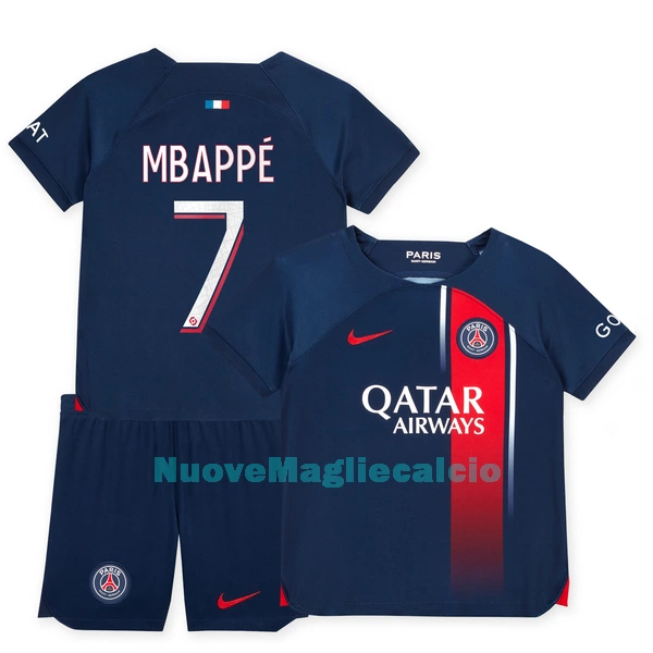 Completo calcio Paris Saint-Germain Mbappé 7 Bambino Primo 2023/24