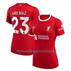 Maglia Liverpool Luis Díaz 23 Donna Primo 2023/24 Maglia Liverpool Luis Díaz 23 Donna Primo 2023/24