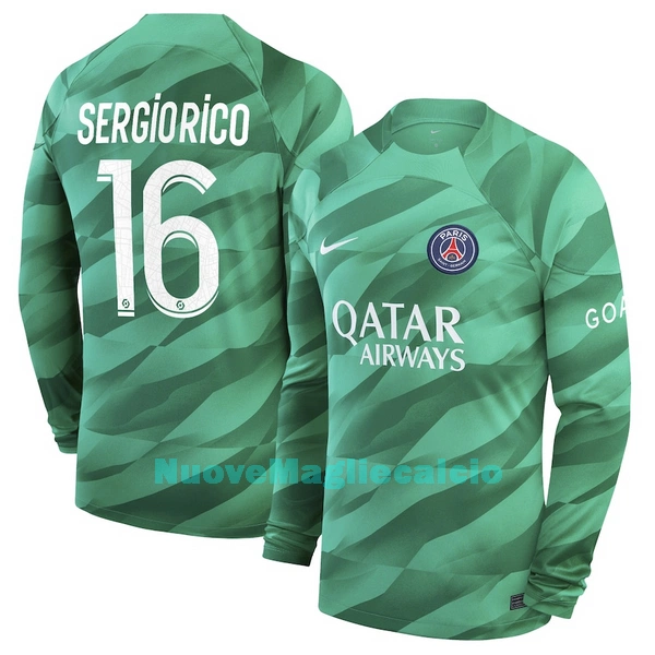 Maglia Portiere Paris Saint-Germain Sergio Rico 16 Uomo Primo 2023/24 Maniche Lunghe