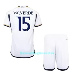Completo calcio Real Madrid Valverde 15 Bambino Primo 2023/24 Completo calcio Real Madrid Valverde 15 Bambino Primo 2023/24