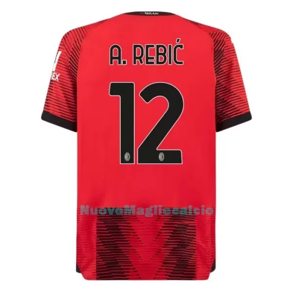 Maglia AC Milan A. Rebic 12 Uomo Primo 2023/24