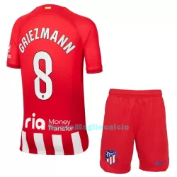 Completo calcio Atlético Madrid Griezmann 8 Bambino Primo 2023/24 Completo calcio Atlético Madrid Griezmann 8 Bambino Primo 2023/24
