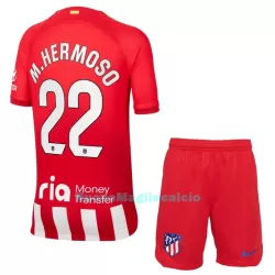 Completo calcio Atlético Madrid M.Hermoso 22 Bambino Primo 2023/24 Completo calcio Atlético Madrid M.Hermoso 22 Bambino Primo 2023/24