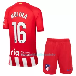 Completo calcio Atlético Madrid Molina 16 Bambino Primo 2023/24 Completo calcio Atlético Madrid Molina 16 Bambino Primo 2023/24