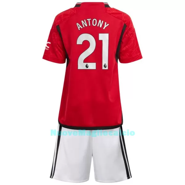 Completo calcio Manchester United Antony 21 Bambino Primo 2023/24