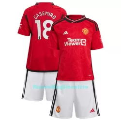Completo calcio Manchester United Casemiro 18 Bambino Primo 2023/24 Completo calcio Manchester United Casemiro 18 Bambino Primo 2023/24
