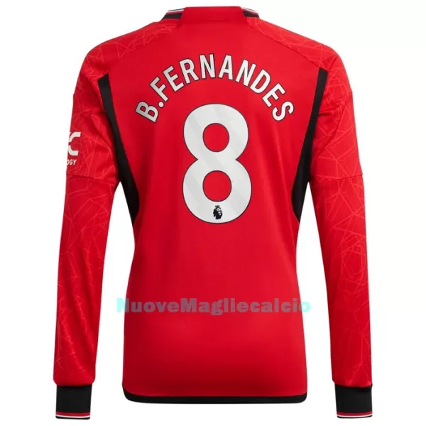 Maglia Manchester United Bruno Fernandes 8 Uomo Primo 2023/24 Maniche Lunghe