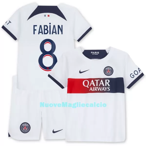 Completo calcio Paris Saint-Germain Fabian 8 Bambino Secondo 2023/24