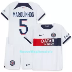 Completo calcio Paris Saint-Germain Marquinhos 5 Bambino Secondo 2023/24 Completo calcio Paris Saint-Germain Marquinhos 5 Bambino Secondo 2023/24