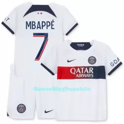 Completo calcio Paris Saint-Germain Mbappé 7 Bambino Secondo 2023/24 Completo calcio Paris Saint-Germain Mbappé 7 Bambino Secondo 2023/24
