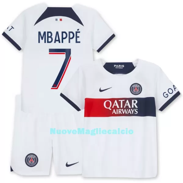 Completo calcio Paris Saint-Germain Mbappé 7 Bambino Secondo 2023/24