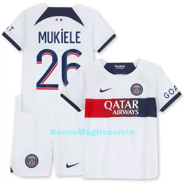 Completo calcio Paris Saint-Germain Mukiele 26 Bambino Secondo 2023/24