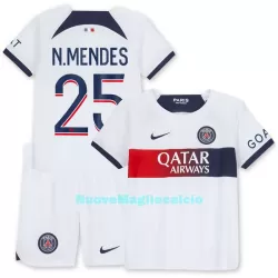 Completo calcio Paris Saint-Germain N.Mendes 25 Bambino Secondo 2023/24 Completo calcio Paris Saint-Germain N.Mendes 25 Bambino Secondo 2023/24