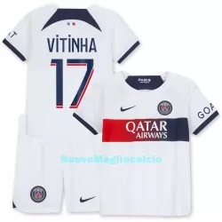 Completo calcio Paris Saint-Germain Vitinha 17 Bambino Secondo 2023/24 Completo calcio Paris Saint-Germain Vitinha 17 Bambino Secondo 2023/24