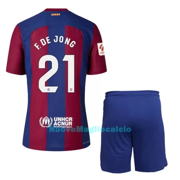 Completo calcio Barcellona Frenkie de Jong 21 Bambino Primo 2023/24