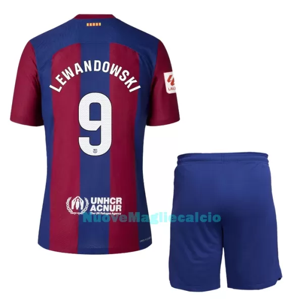 Completo calcio Barcellona Lewandowski 9 Bambino Primo 2023/24