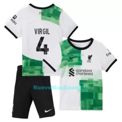 Completo calcio Liverpool Virgil 4 Bambino Secondo 2023/24 Completo calcio Liverpool Virgil 4 Bambino Secondo 2023/24