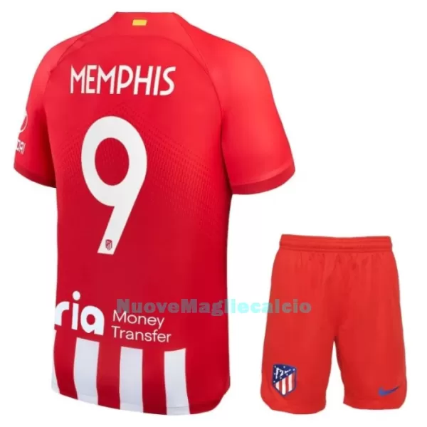 Completo calcio Atlético Madrid Memphis 9 Bambino Primo 2023/24