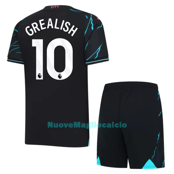 Completo calcio Manchester City Grealish 10 Bambino 3rd 2023/24