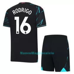 Completo calcio Manchester City Rodrigo 16 Bambino 3rd 2023/24 Completo calcio Manchester City Rodrigo 16 Bambino 3rd 2023/24