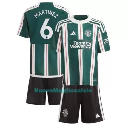 Completo calcio Manchester United Martinez 6 Bambino Secondo 2023/24 Completo calcio Manchester United Martinez 6 Bambino Secondo 2023/24