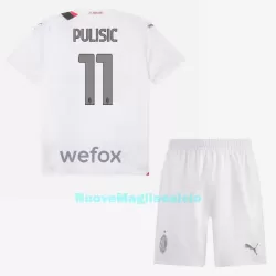 Completo calcio AC Milan Pulisic 11 Bambino Secondo 2023/24 Completo calcio AC Milan Pulisic 11 Bambino Secondo 2023/24