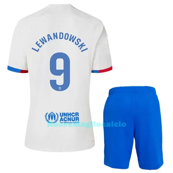 Completo calcio Barcellona Lewandowski 9 Bambino Secondo 2023/24