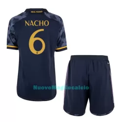 Completo calcio Real Madrid Nacho 6 Bambino Secondo 2023/24 Completo calcio Real Madrid Nacho 6 Bambino Secondo 2023/24